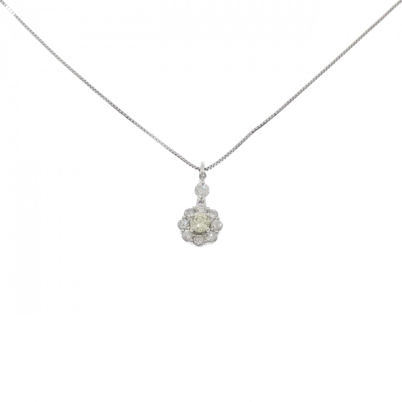 K18WG Hoa Đá Kim Cương Dây Chuyền 0.257CT - Hàng hiệu Chính hãng 860434