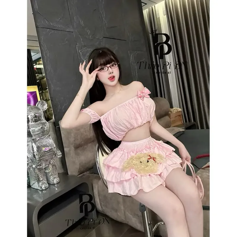 SÉT HỒNG CỰC XINH BÁNH BÈO HÀNG LOẠI 1 ảnh shop tự chụp 🎀 574888