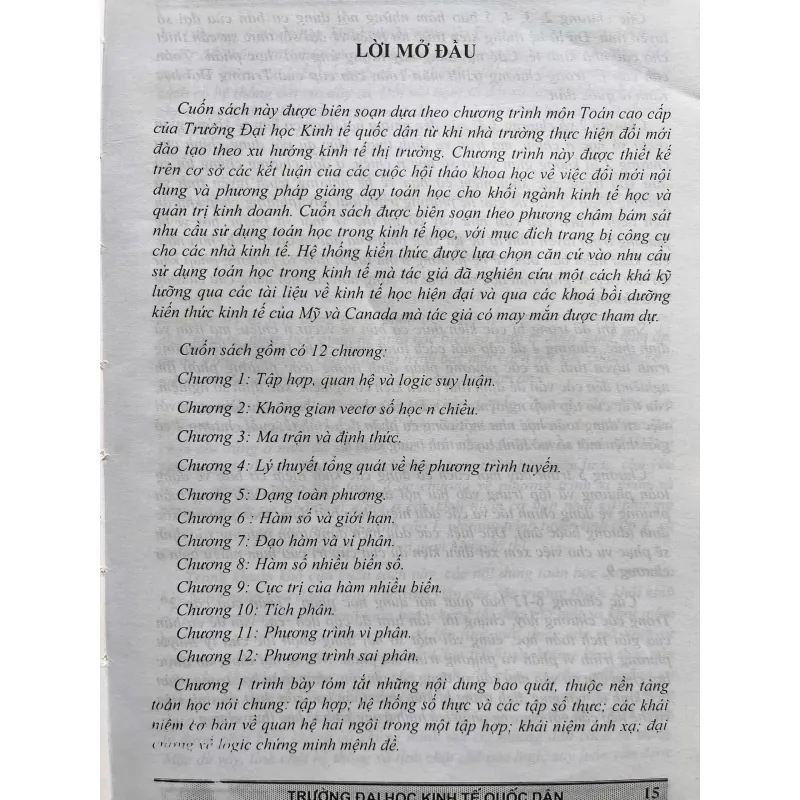 GIÁO TRÌNH TOÁN CAO CẤP CHO CÁC NHÀ KINH TẾ 759932