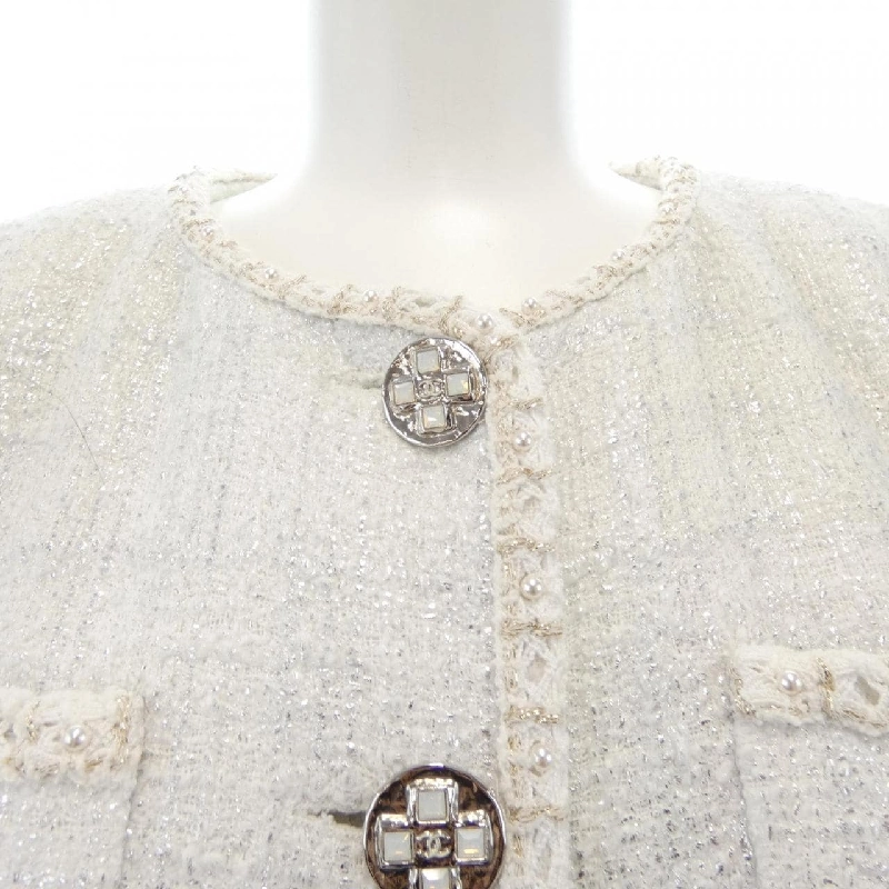 Jacket không cổ CHANEL P74926V66272 23S 631964