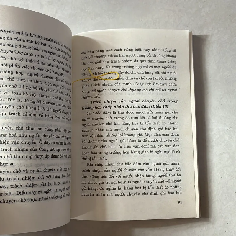 Trách nhiệm của người chuyên chở đường biển và đường hàng không quốc tế 727937