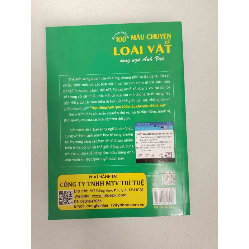 Học tiếng Anh qua 100 mẫu chuyện về loài vật song ngữ Anh – Việt 708574