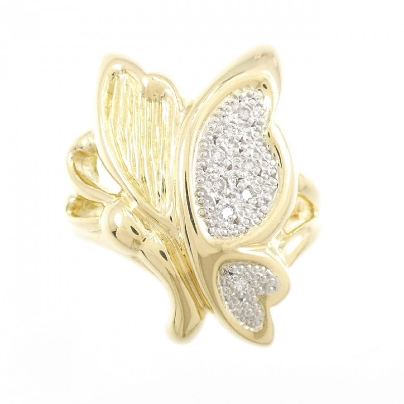 Nhẫn kim cương bướm K18YG/PT900 0.05CT 672966