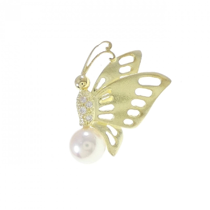 K18YG Bướm Ngọc Trai Akoya Brooch 6.0mm - Hàng hiệu Chính hãng 872472