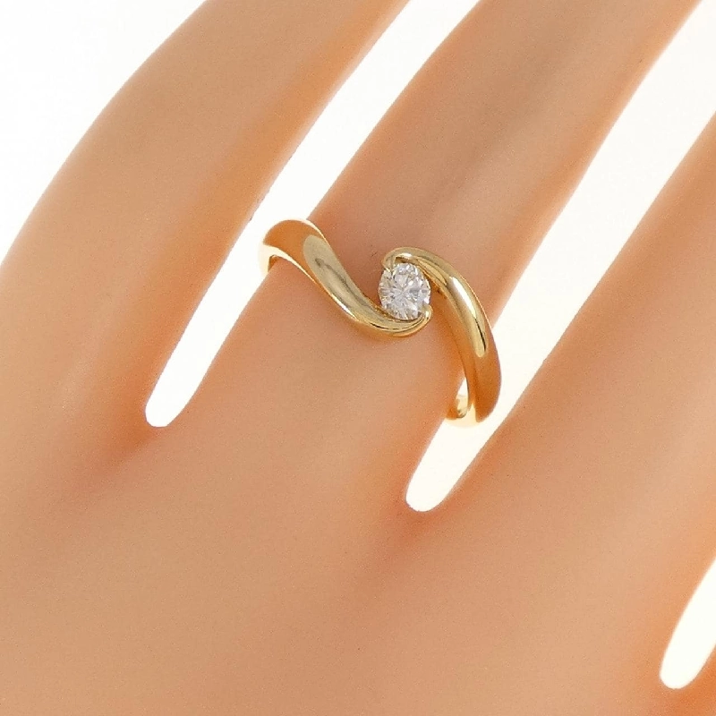 Nhẫn kim cương K18YG 0.16CT 673708