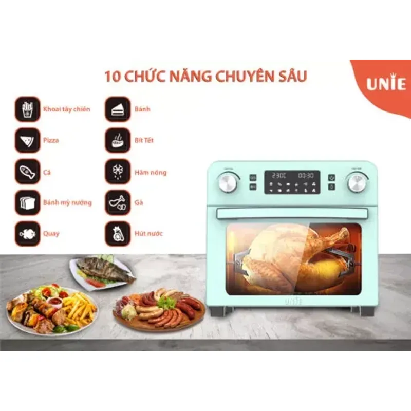 1 máy làm 2 nhiệm vụ: chiên không dầu + nướng chuyên sâu! 722799
