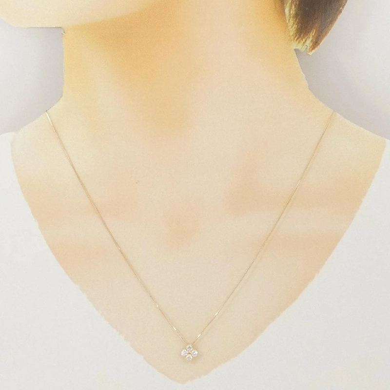 K18YG Hoa Đá Kim Cương Dây Chuyền 0.300CT - Hàng hiệu Chính hãng 860907