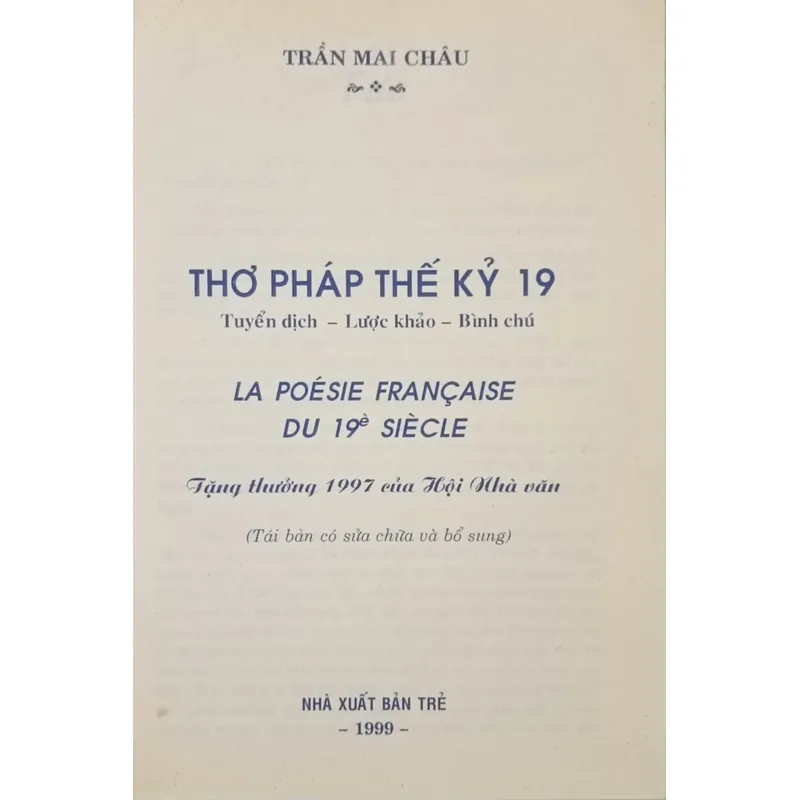 Thơ Pháp thế kỷ XIX (Trần Mai Châu) 700741