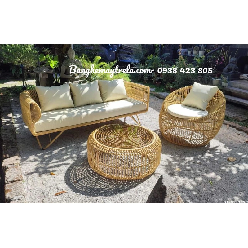 Sofa tổ yến hiện đại mây nhựa 447328