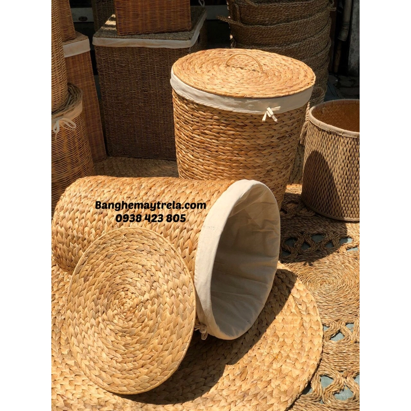 Giỏ tròn mây tre đan tự nhiên 525243