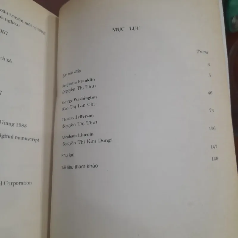 Các nhân vật lịch sử cận đại, tập I: MỸ 1030757