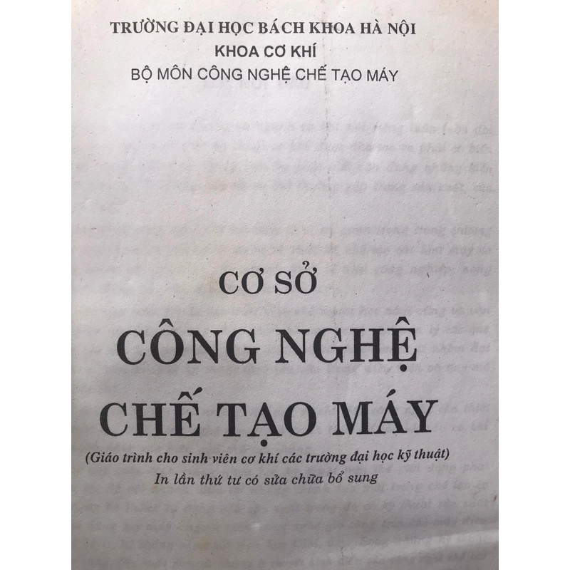 CƠ SỞ CÔNG NGHỆ CHẾ TẠO MÁY 471582