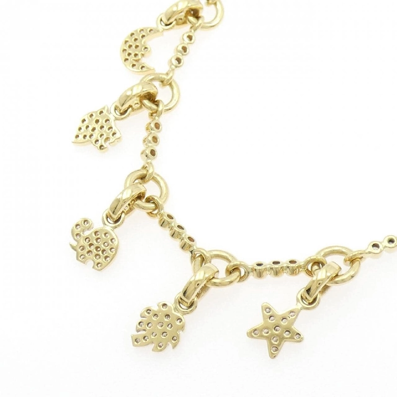 Dây chuyền kim cương Pave hình sao và mặt trăng 750YG - Hàng hiệu Authentic 860822