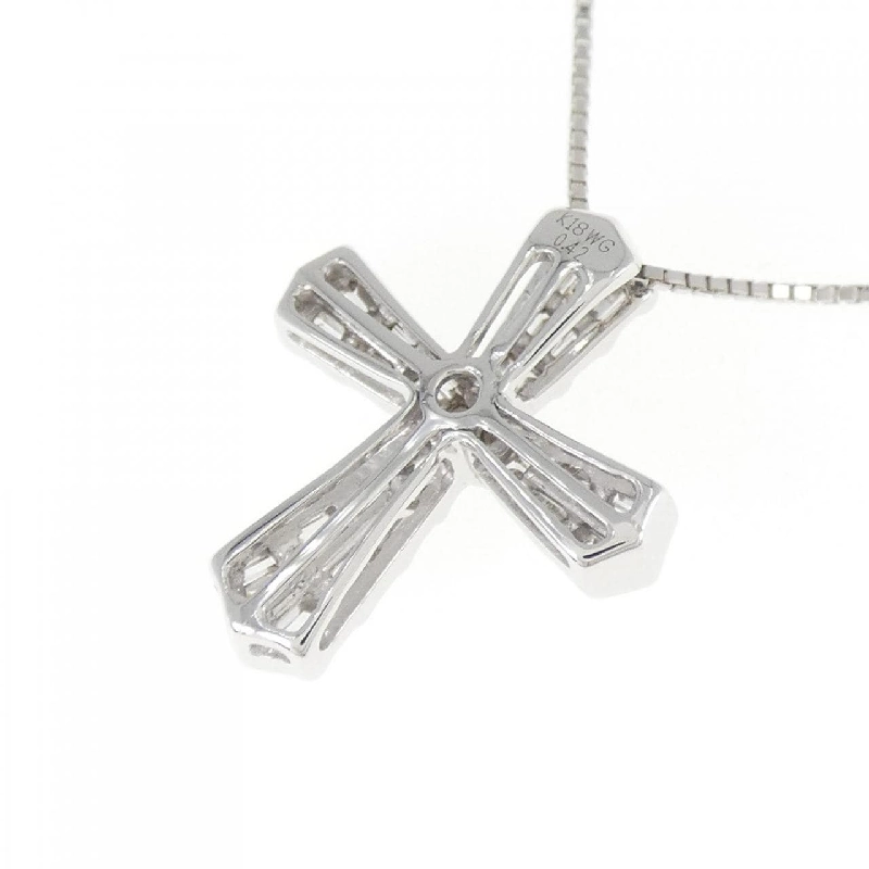 K18WG Dây chuyền kim cương hình chữ thập 0.42CT - Hàng hiệu Chính hãng 862175