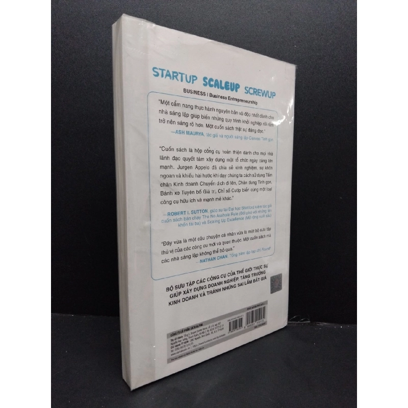Startup scaleup screwup - Khởi nghiệp tinh gọn, mở rộng linh hoạt, tăng trưởng đột phá Jurgen Appelo mới 100% HCM.ASB2408 sách marketing kinh doanh 916651