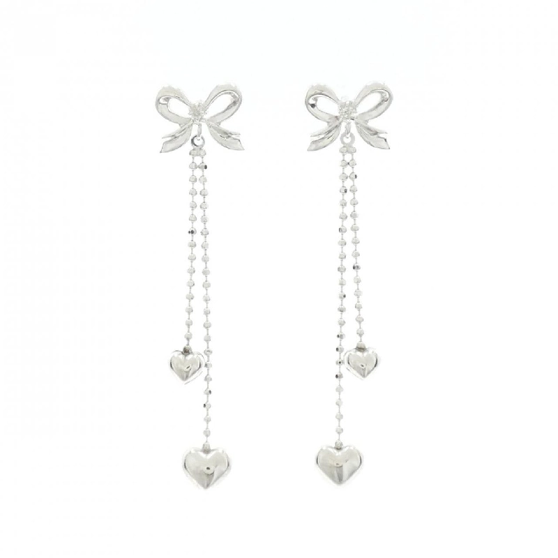 K14WG Nơ×Trái tim Bông tai Kim cương - Hàng hiệu Chính hãng 867855