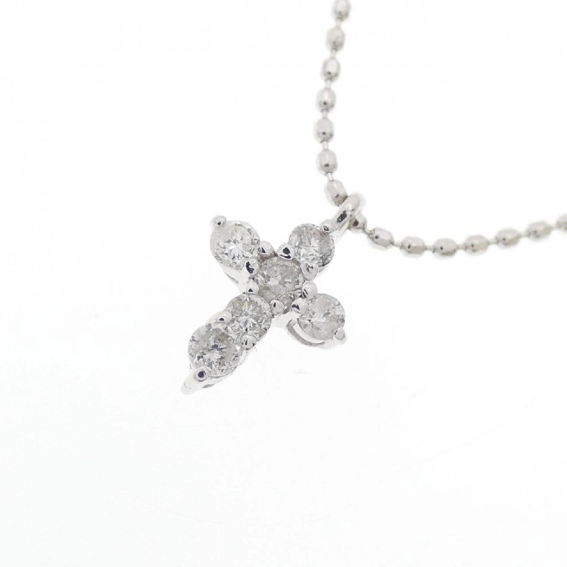 K18WG Dây chuyền kim cương chéo 0.12CT - Hàng hiệu Chính hãng 857553