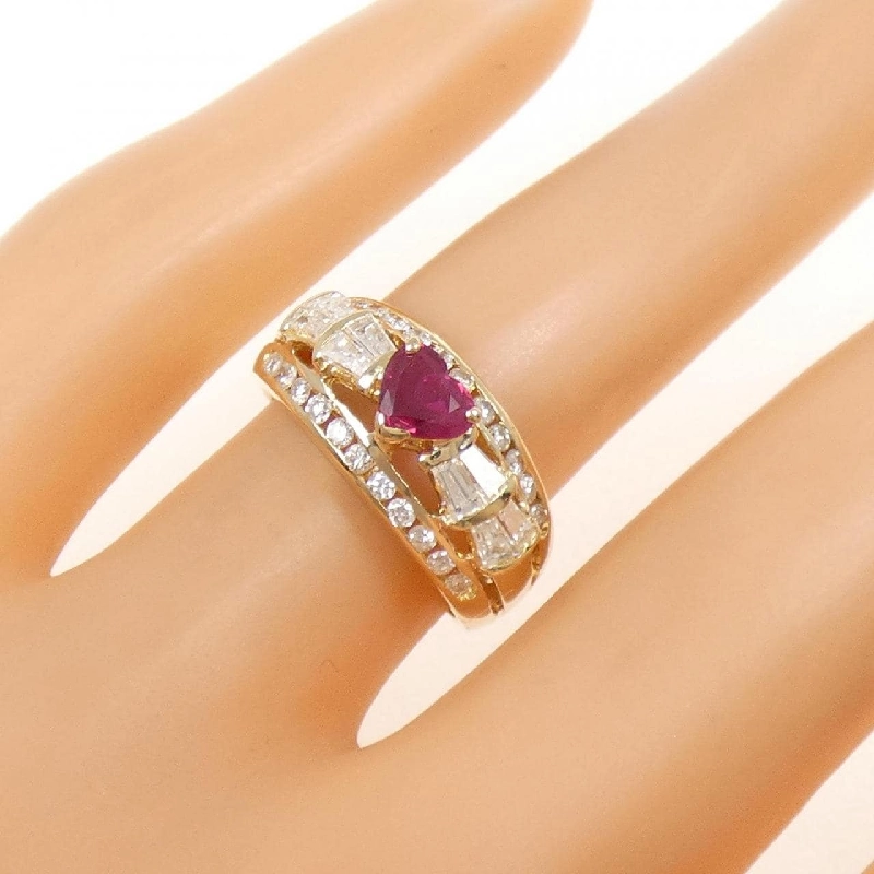 Nhẫn Ruby Hình Trái Tim K18YG 0.35CT - Hàng hiệu Chính hãng 854825