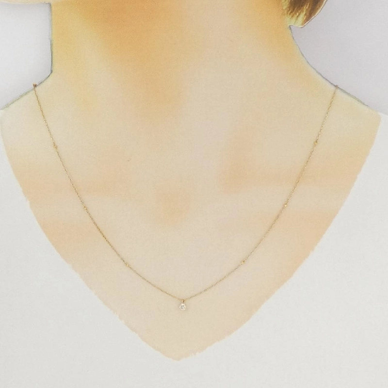 K18YG Solitaire Dây chuyền kim cương 0.10CT - Hàng hiệu Chính hãng 857046