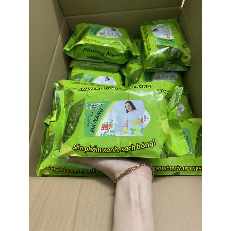 Combo 5 gói Khăn Lau Đa Năng Hương Chanh 30 Miếng – Sạch Dầu Mỡ, Kính, Gỗ – Không Cần Nước 907801
