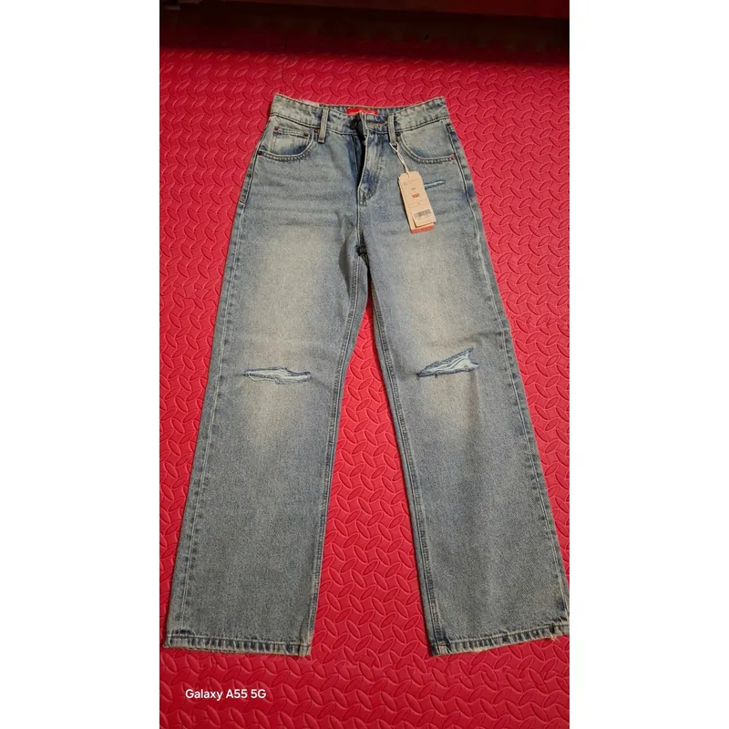 Jean Levis ống suông rách nguyên tag túi zip, bò mềm siêu vip 700689