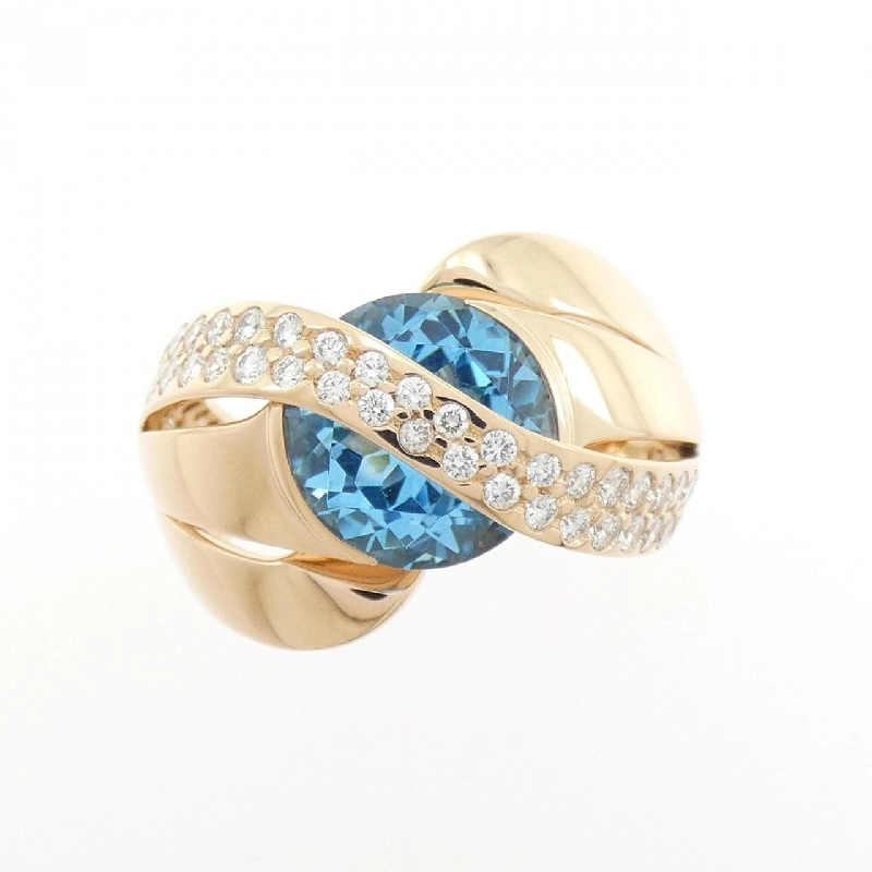 Nhẫn Blue Topaz K18PG - Hàng hiệu Chính hãng 848528