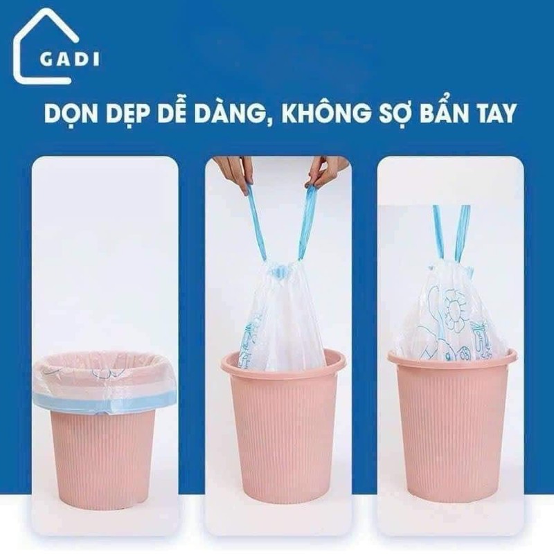 Sét 100 túi đựng rác mèo có dây rút  104098