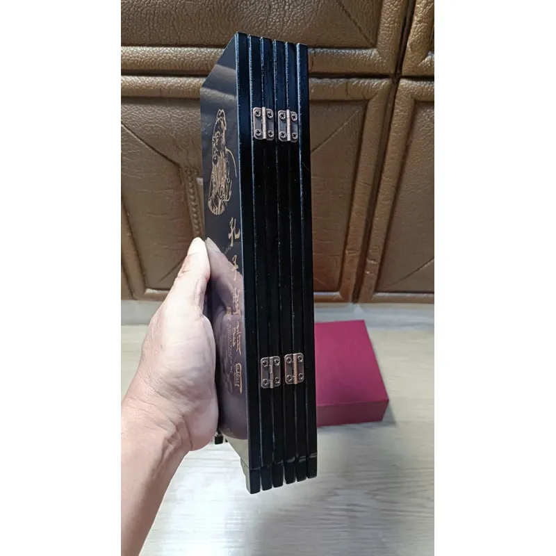 Bình phong Khổng Tử Thánh Tích Đồ (Saint Trace of Confucius)-Sơn mài cổ (Hiếm, Giá trị) 694425