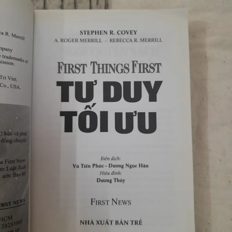 Tư duy tối ưu - First Things First - Stephen R. Covey 589011