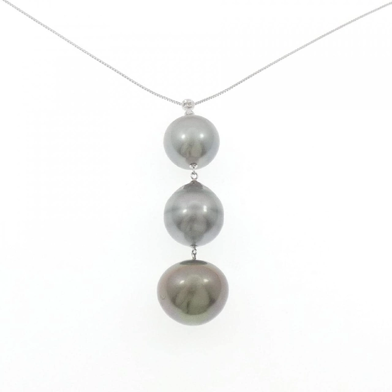 K18WG Ngọc trai đen dây chuyền - Hàng hiệu Authentic 856309