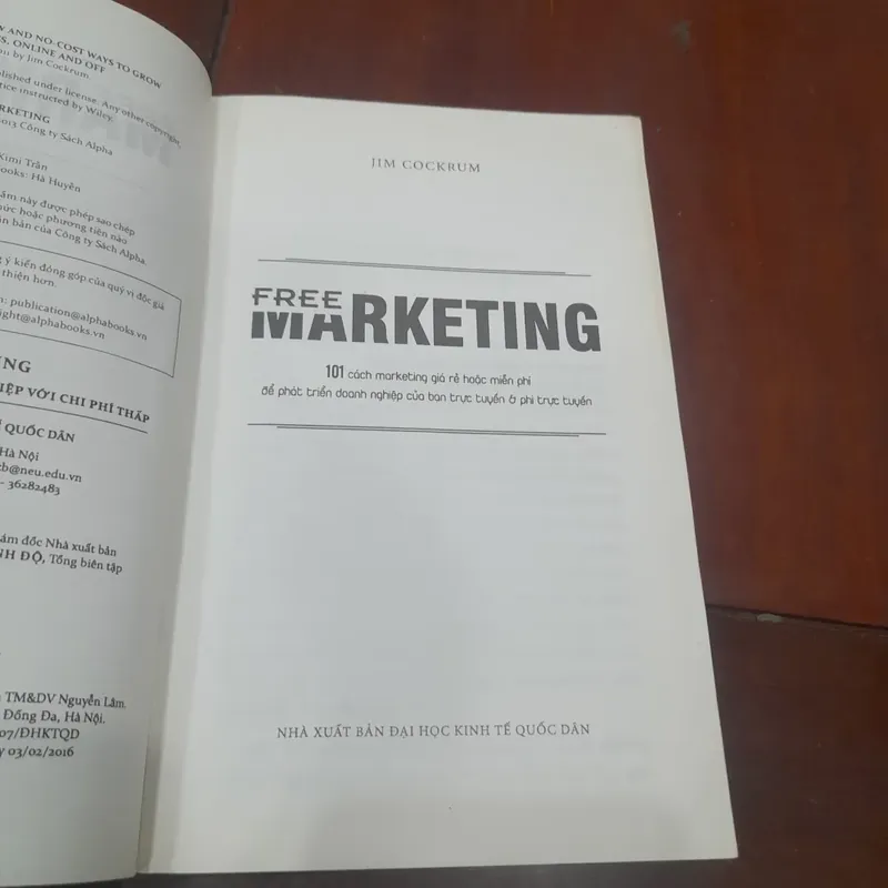 Jim Cockrum - FREE MARKETING, 101 ý tưởng phát triển doanh nghiệp với chi phí thấp 560917