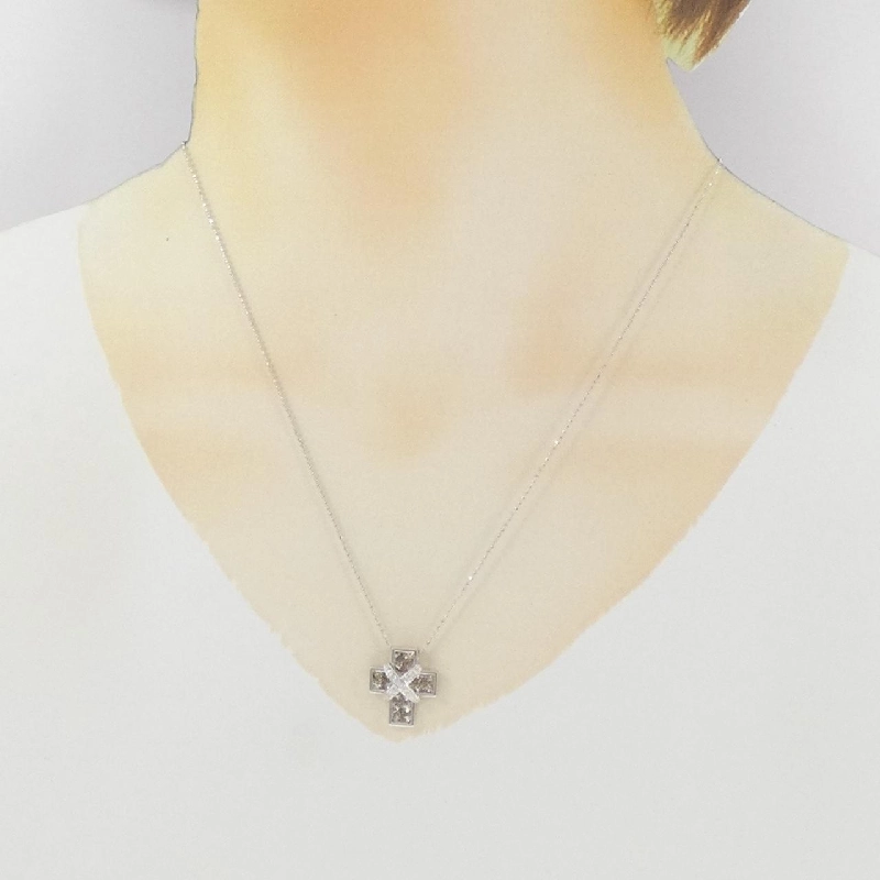 K18WG Dây chuyền kim cương chéo 1.20CT - Hàng hiệu Chính hãng 856424