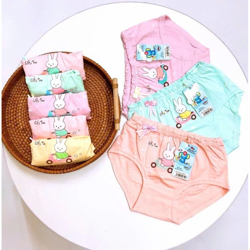 Quần chip bé gái vải cotton họa tiết thỏ dễ thương size 15 - 35kg 466370