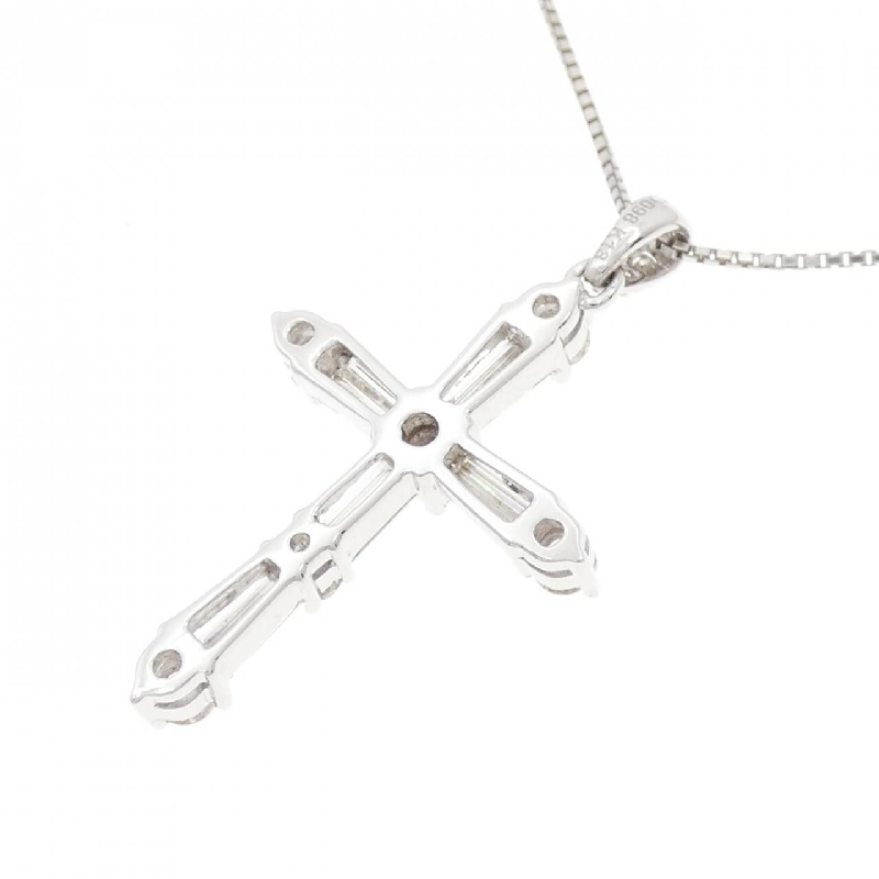 K18WG Dây chuyền kim cương chéo 0.98CT - Hàng hiệu Authentic 860746