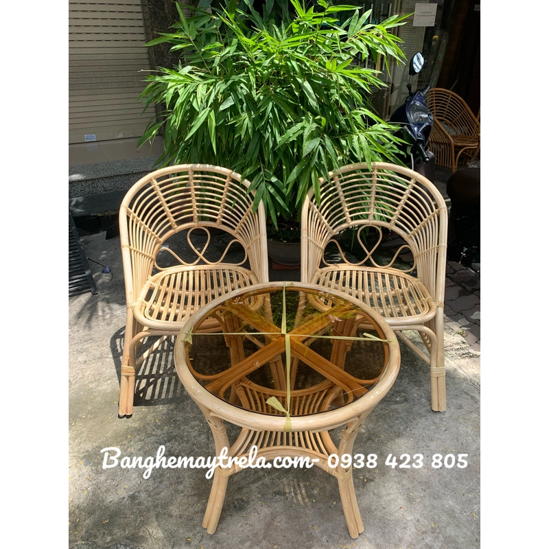 Bàn ghế đơn mây tự nhiên uống trà 475432