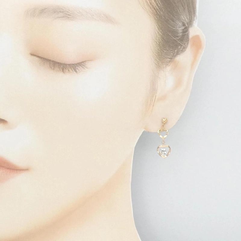 K18 Ba màu Heart Bông tai - Hàng hiệu Authentic 876682