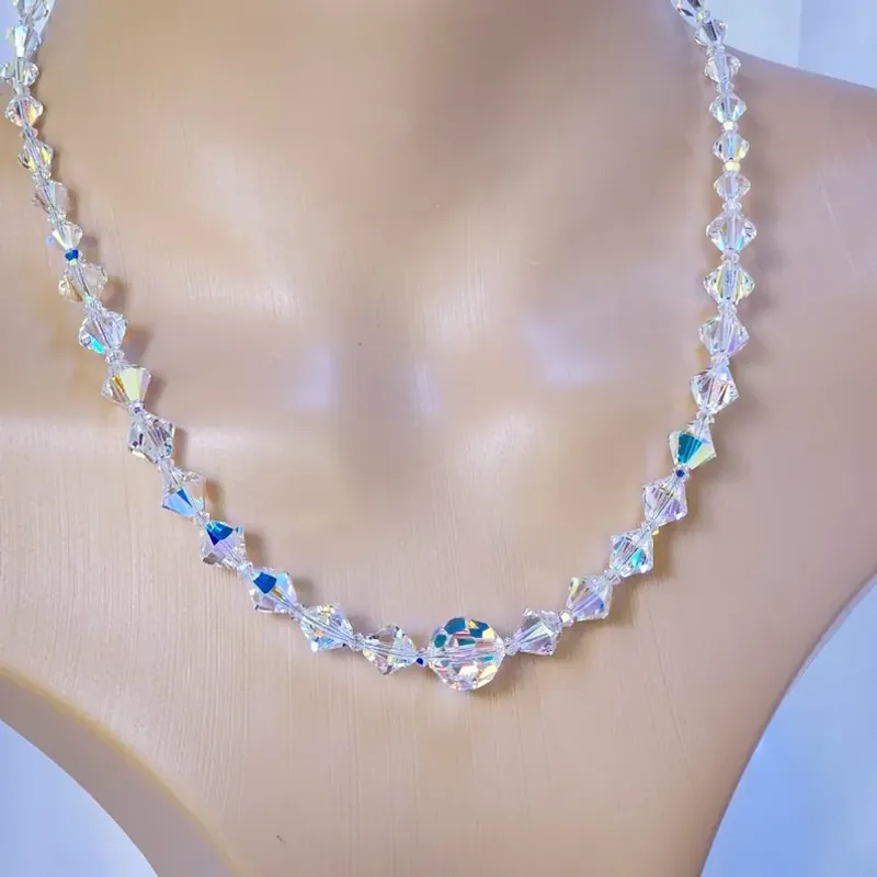 Vòng cổ pha lê thủy tinh lắp lánh siêu sang  784104