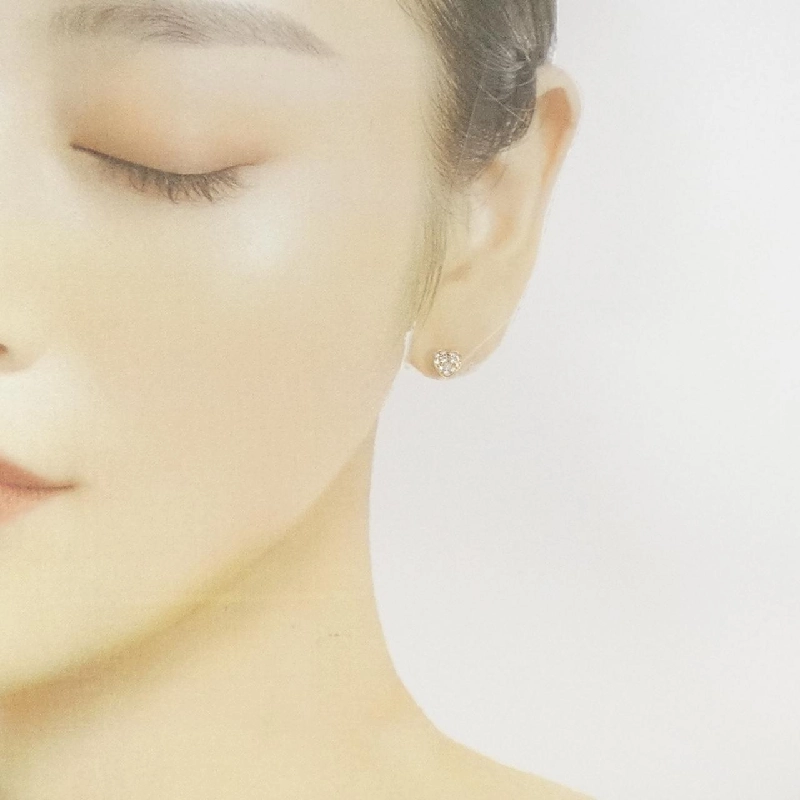 K18YG Bông tai kim cương hình trái tim - Hàng hiệu Chính hãng 875982