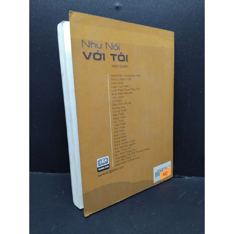 Như nói với tôi mới 80% bẩn bìa, ẩm ố nhẹ 2005 HCM2110 Nhật Quang TÂM LINH - TÔN GIÁO - THIỀN 917235