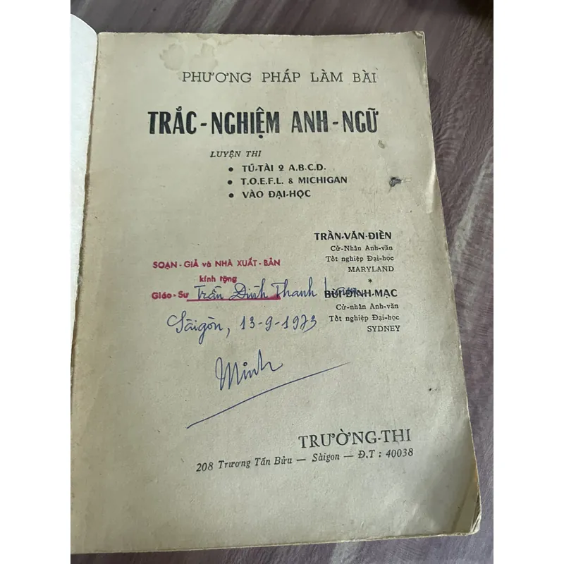 Trắc nghiệm Anh ngữ: Tú tài, đại học - Sách giáo khoa trước 75 681760