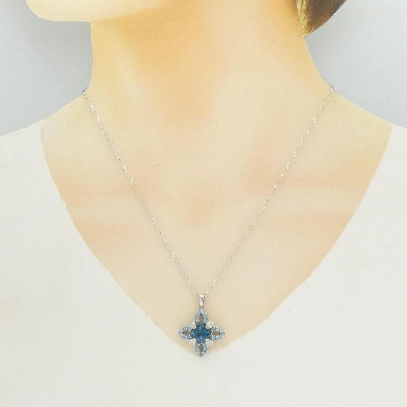 K18WG/750WG Blue Topaz Necklace - Hàng hiệu Authentic 857728