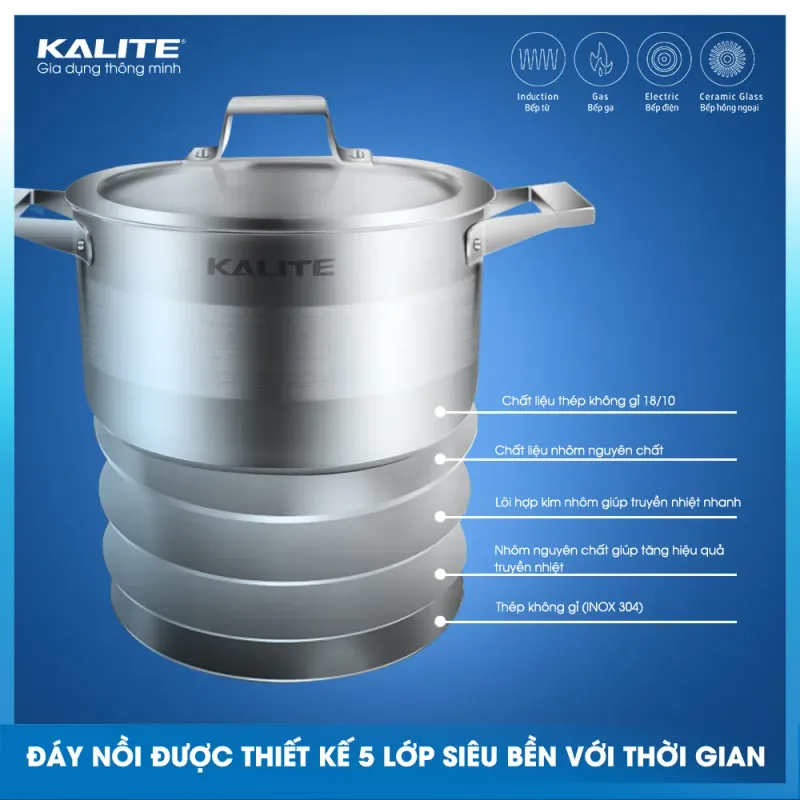 Bộ nồi chảo KALITE KL-339 siêu bền chuẩn châu Âu 701285