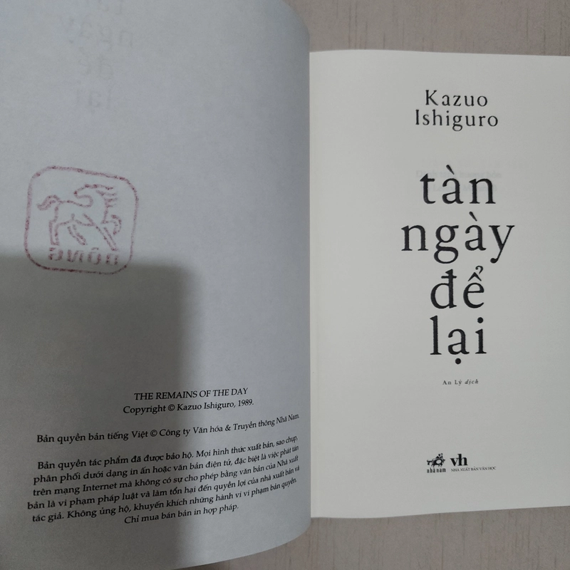 Sách Tàn ngày để lại của Kazuo Ishiguro mới 95% 534181