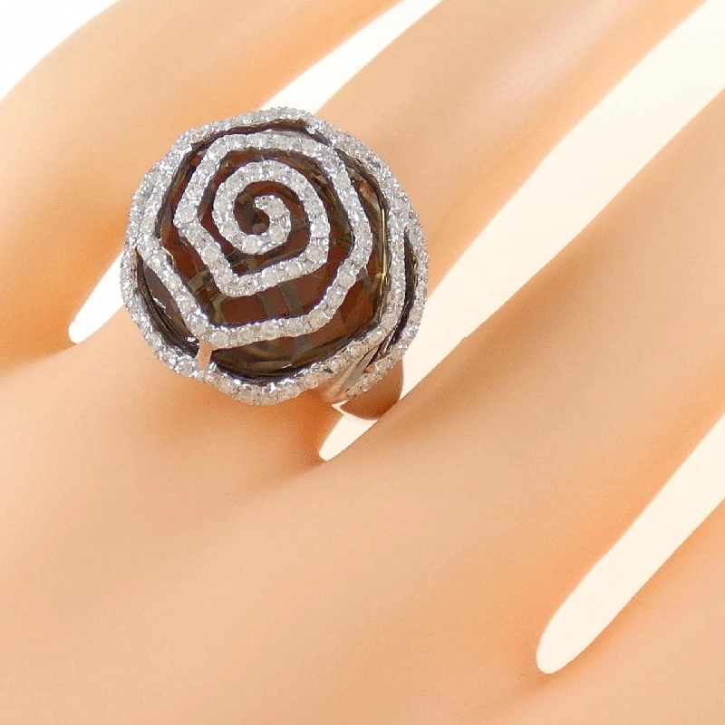 Nhẫn đá thạch anh khói K18WG 10.60CT 672278