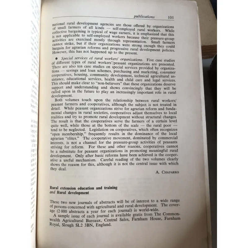 1978 training for agriculture and rural development  1006331