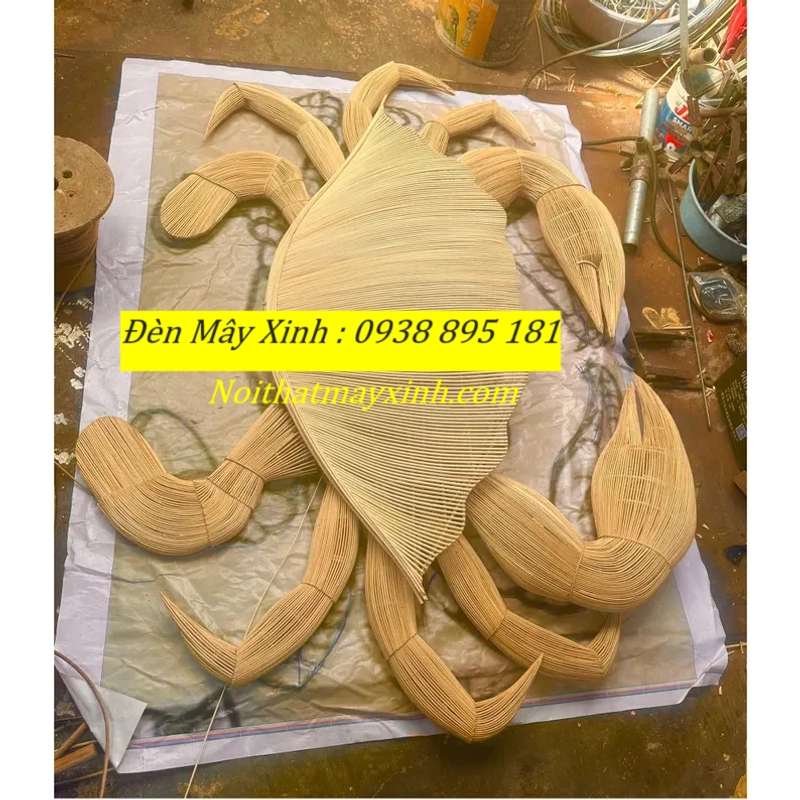 Xưởng làm đèn mây hình cá độc đáo, đèn cá bằng mây tre đan 551292