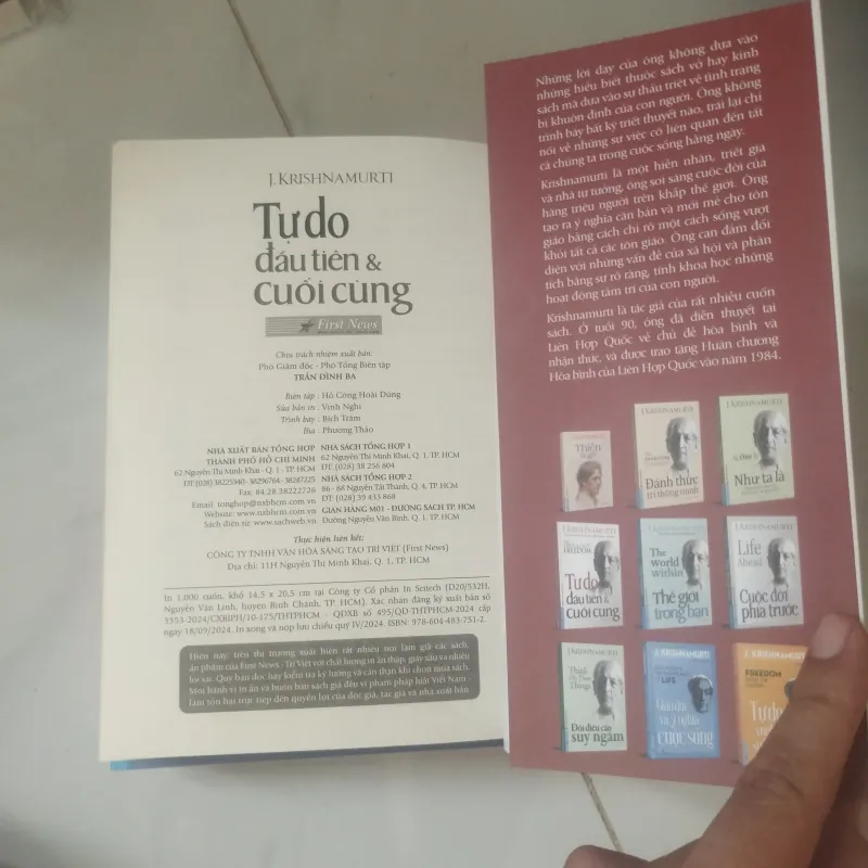 Tự Do Đầu Tiên & Cuối Cùng- J.Krishnamurti 975313