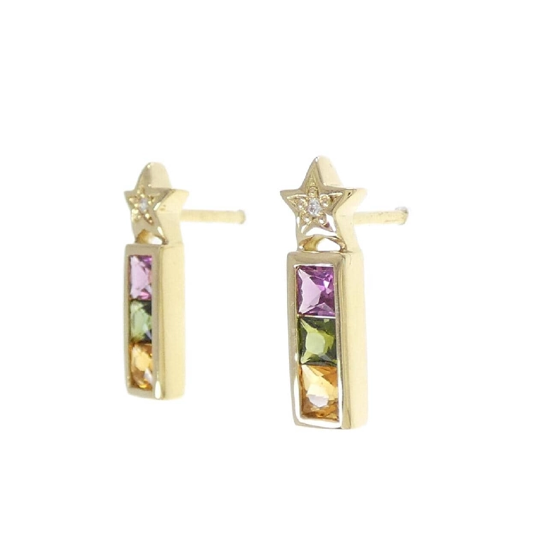 Bông tai đá màu hình sao 750YG/K18YG - Hàng hiệu Authentic 867694