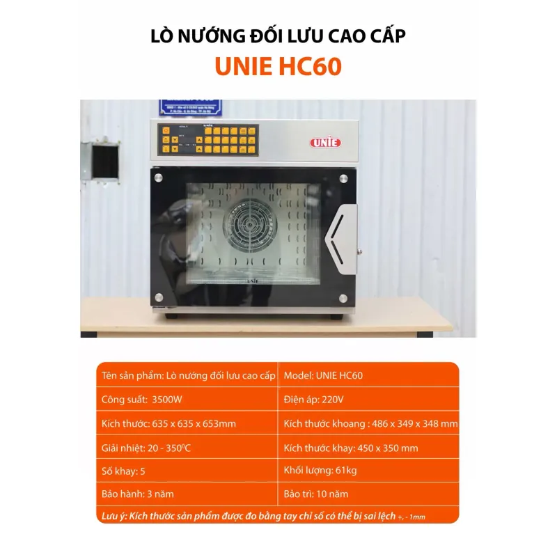 Unie HC60 – Lò nướng đối lưu cao cấp 60L – Nướng ngon đúng chuẩn 763462