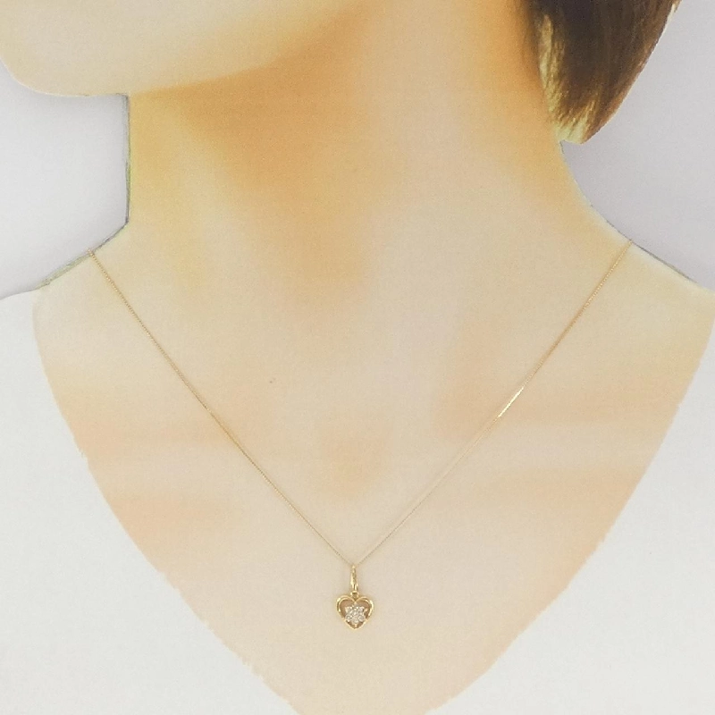 K18YG Dây chuyền kim cương hình trái tim - Hàng hiệu Authentic 859548